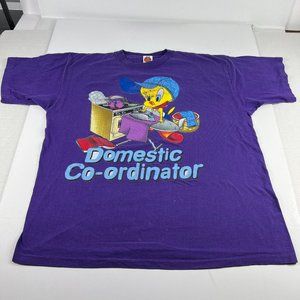 VTG 90s Looney Tunes Tweety Domestic Coordinator Shirt Extra Large Purple Tee